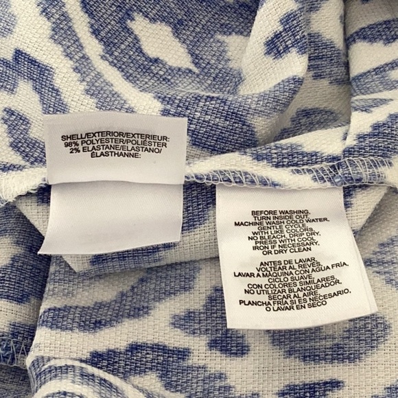 NWT Pappagallo Blue/Ivory Sleeveless A Line Mini Dress Small - Picture 3 of 7